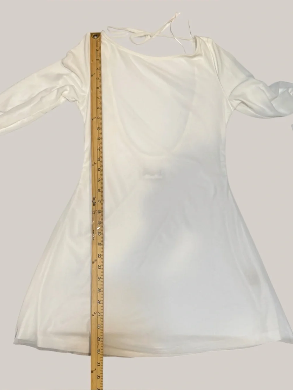 Lukea Long Sleeve Mini Dress White Size US 4 EUC - Picture 9 of 13